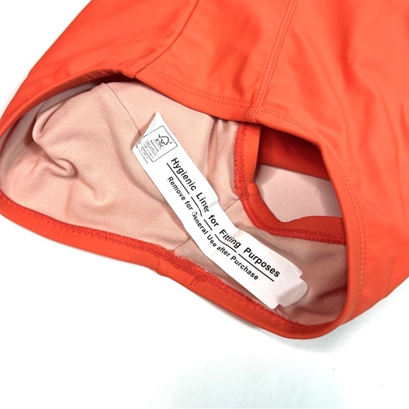 New Mynah Square Neck One-piece Swimsuit Orange Size XS - Picture 8 of 9